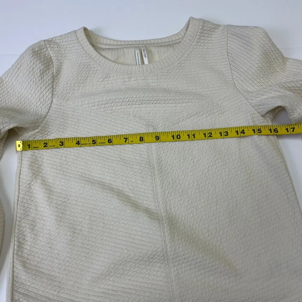 Anthropologie Bayleigh Cream Textured Balloon Sleeve Top XS Boho